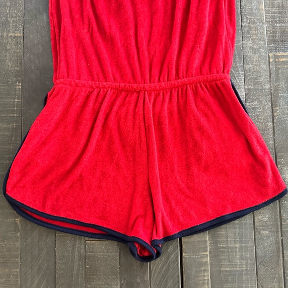 Terry Romper in Brilliant Red & Navy from No Boundaries Juniors’ XL (15-17) - Picture 9 of 13